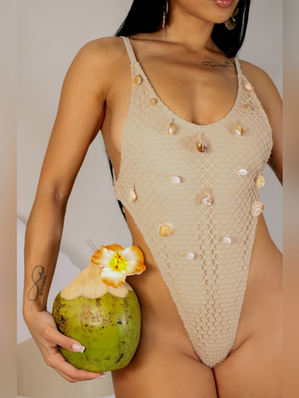 Shell Encounters One Piece Swimwear- Cream